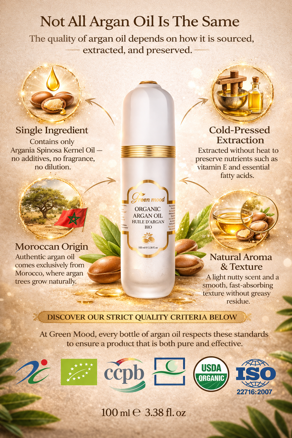 Certified Moroccan Argan Oil with Hibiscus – Green Mood