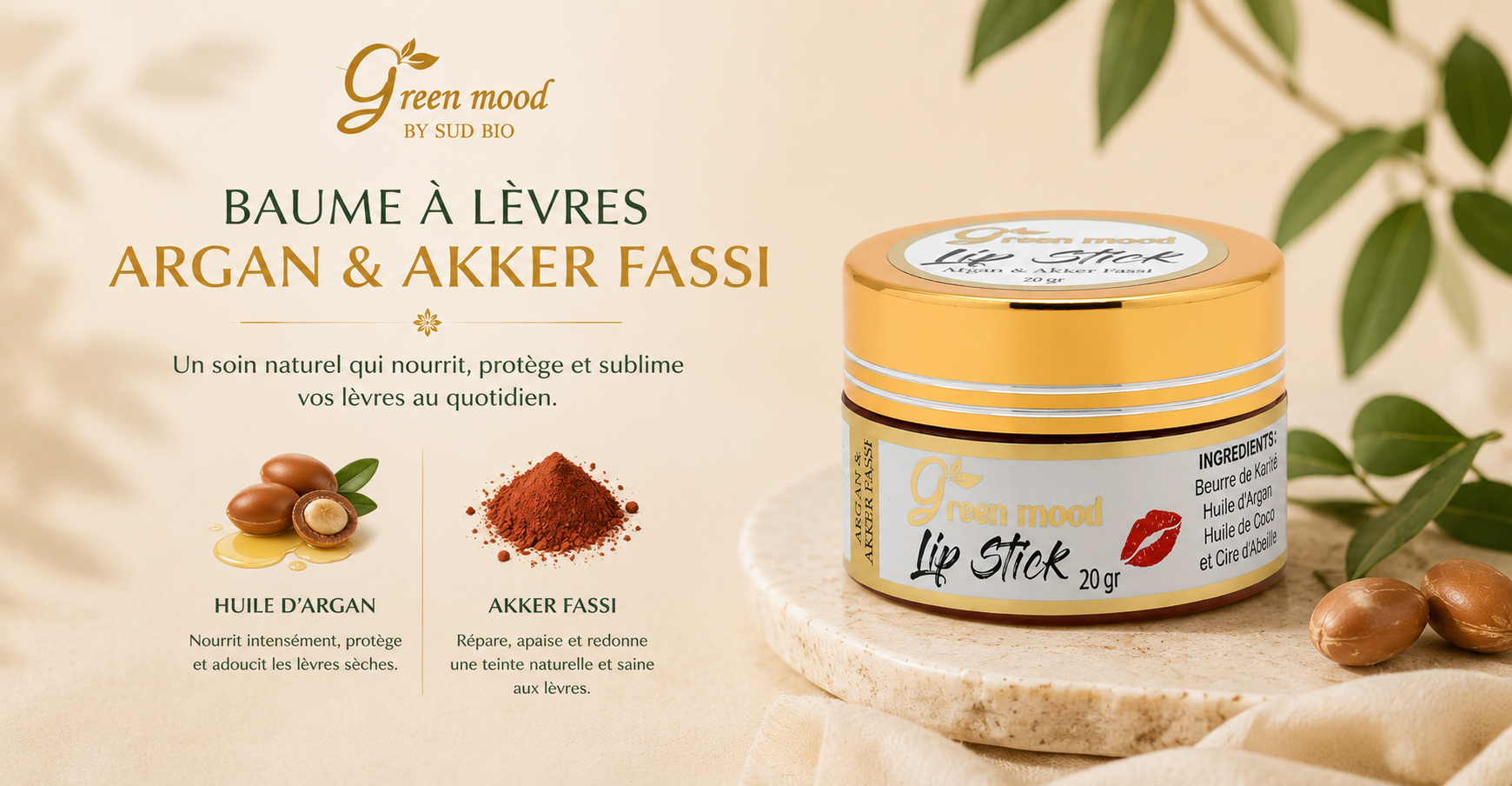 Baume à Lèvres à l'Aker Fassi – green mood