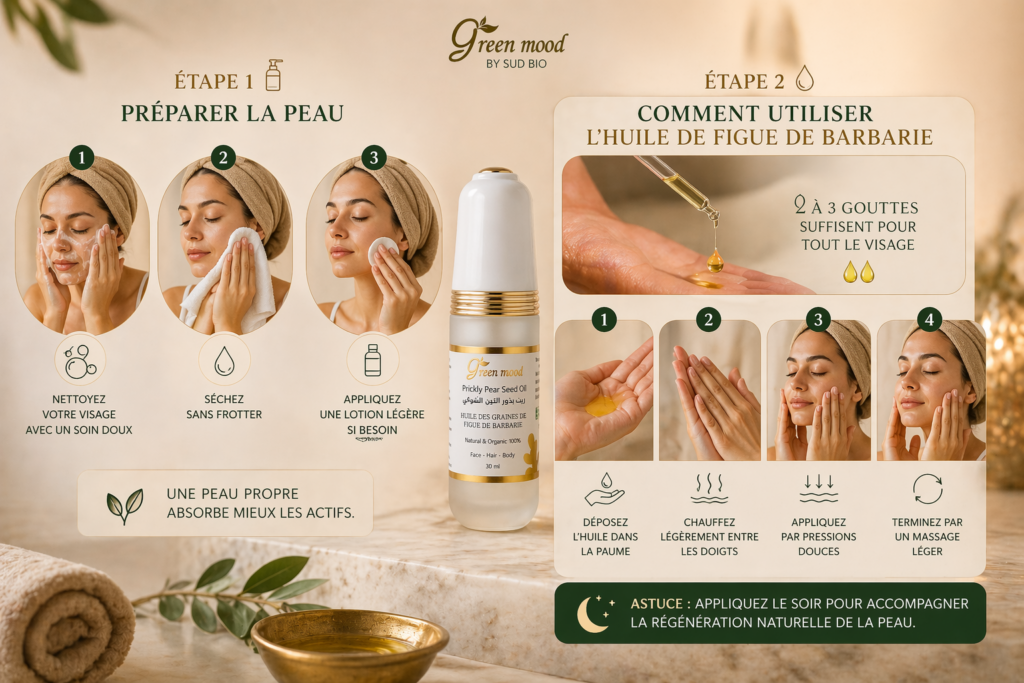 huile figue de barbarie peau éclat naturel Green Mood