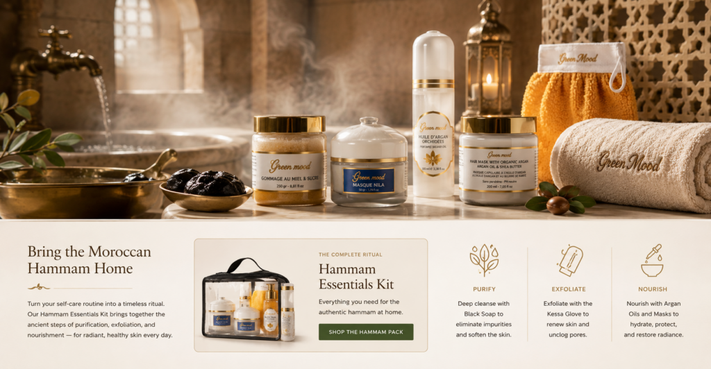 Green Mood Moroccan hammam ritual skincare collection