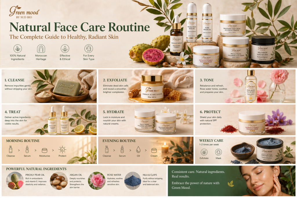 Guide routine beauté naturelle visage Green Mood Maroc