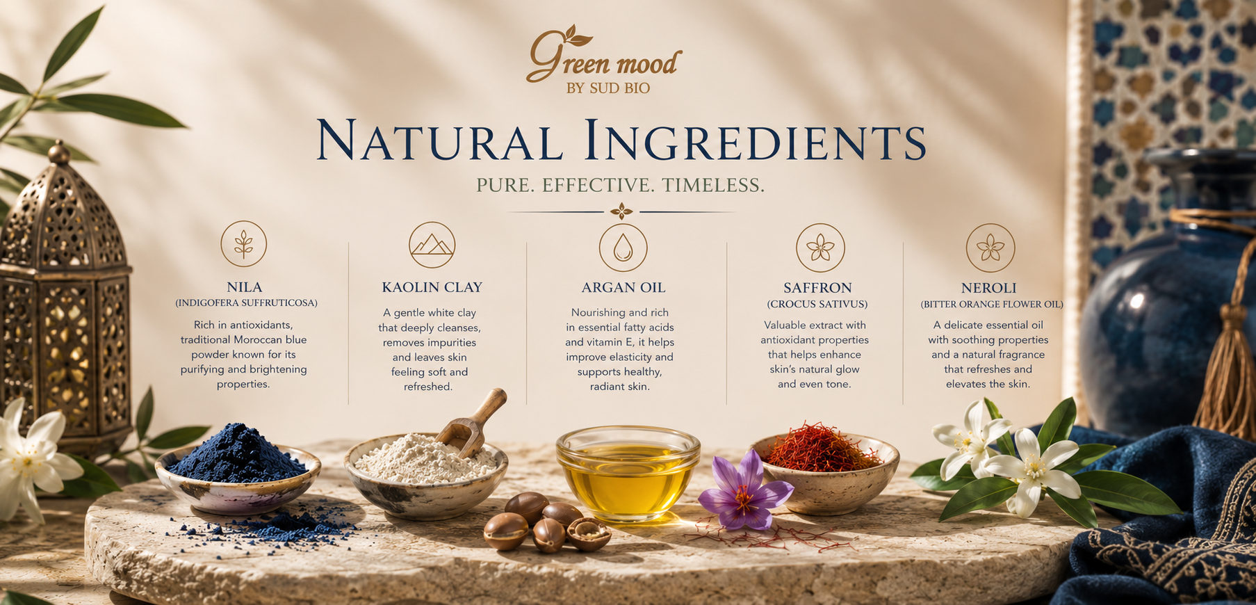Nila Mask Natural ingredients - moroccan nila