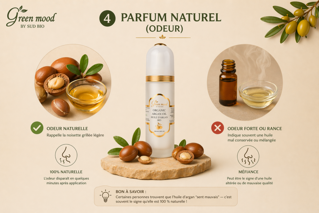 odeur huile d argan pure noisette naturelle vs huile rance green mood