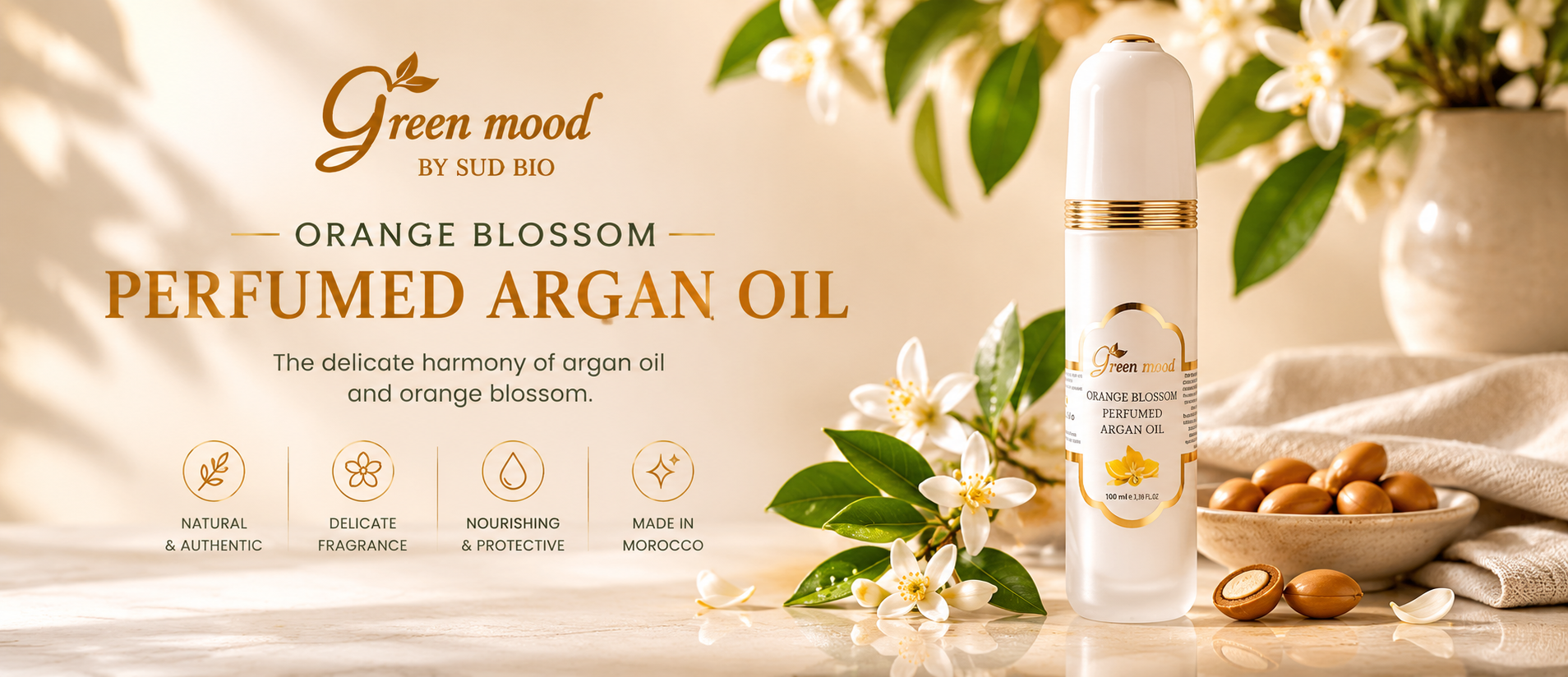 orange blossom argan oil pure by green mood