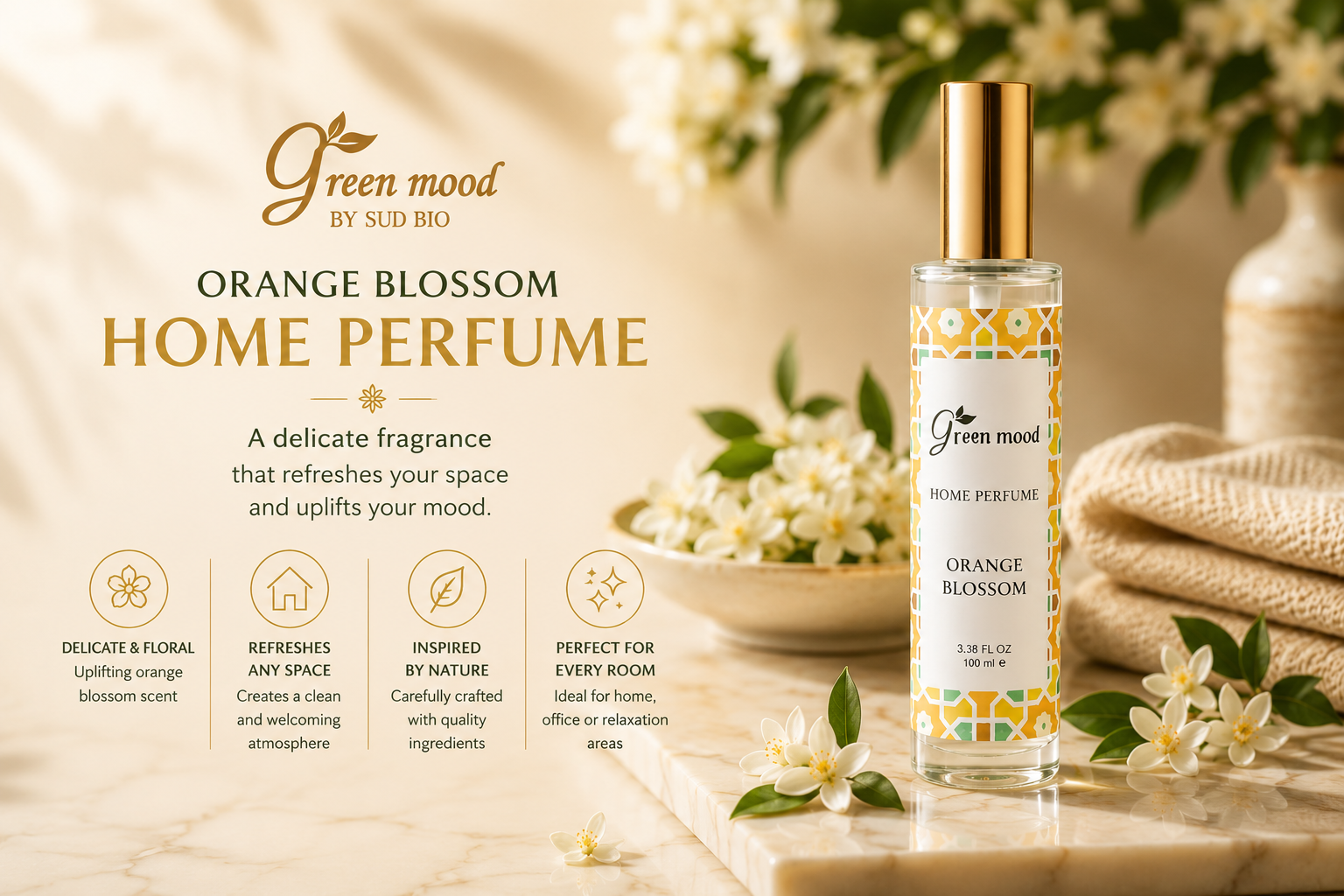 orange blossom home fragrance perfume - green mood