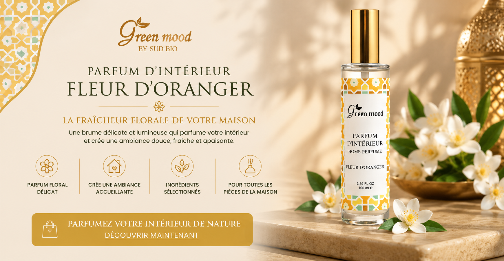 Parfum Interieur et Maison à la felru d'oranger - acheter chez green mood