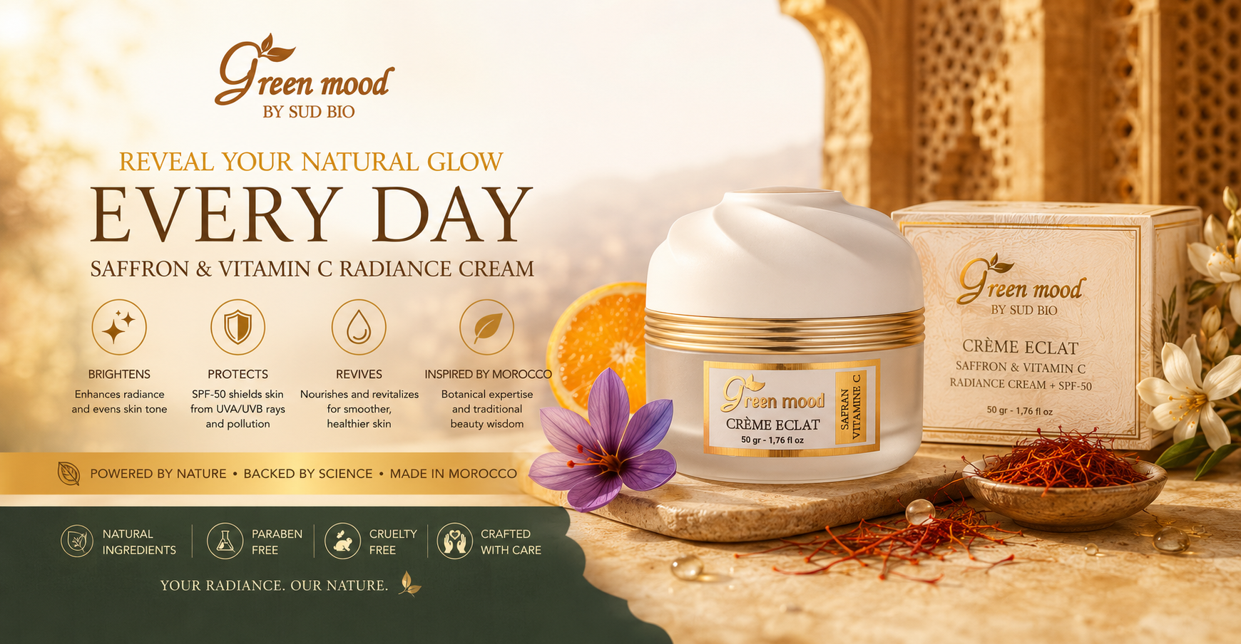 Radiance Cream SPF-50 by Green Mood - natural cream