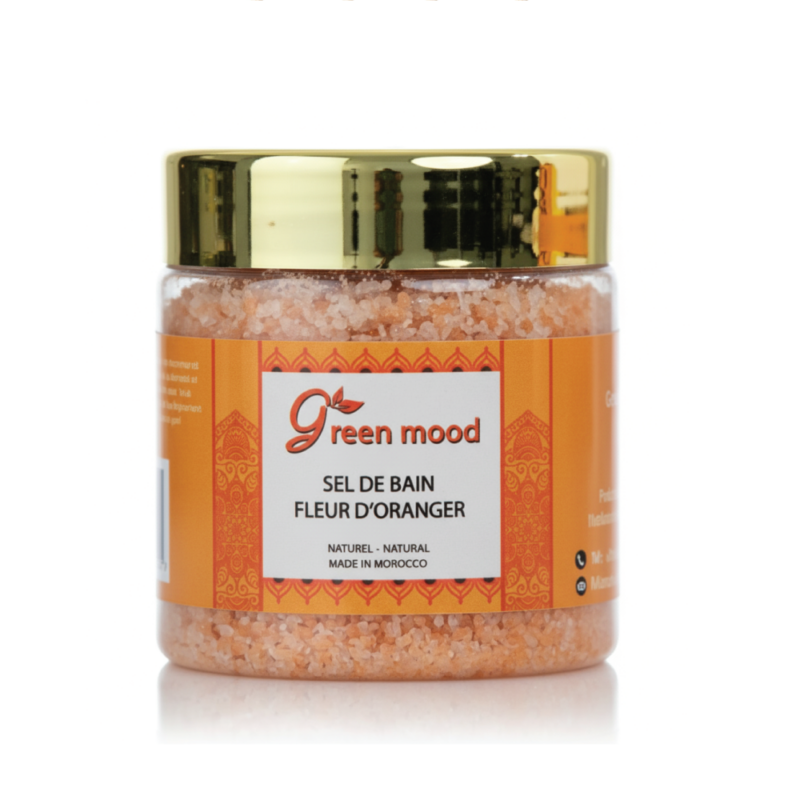 sel-de-bain-fleur-d-oranger-1.png Green Mood Orange Blossom Bath Salt – natural orange blossom infused bath salt for refreshing and soothing skin comfort. Sel de Bain à la Fleur d’Oranger