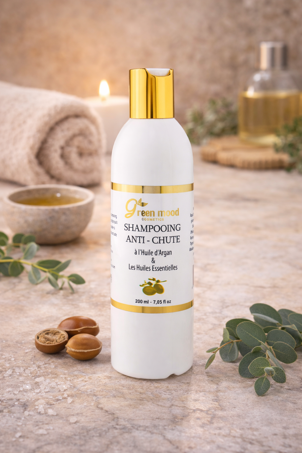 Green Mood anti hair loss shampoo with argan for hammam hair care