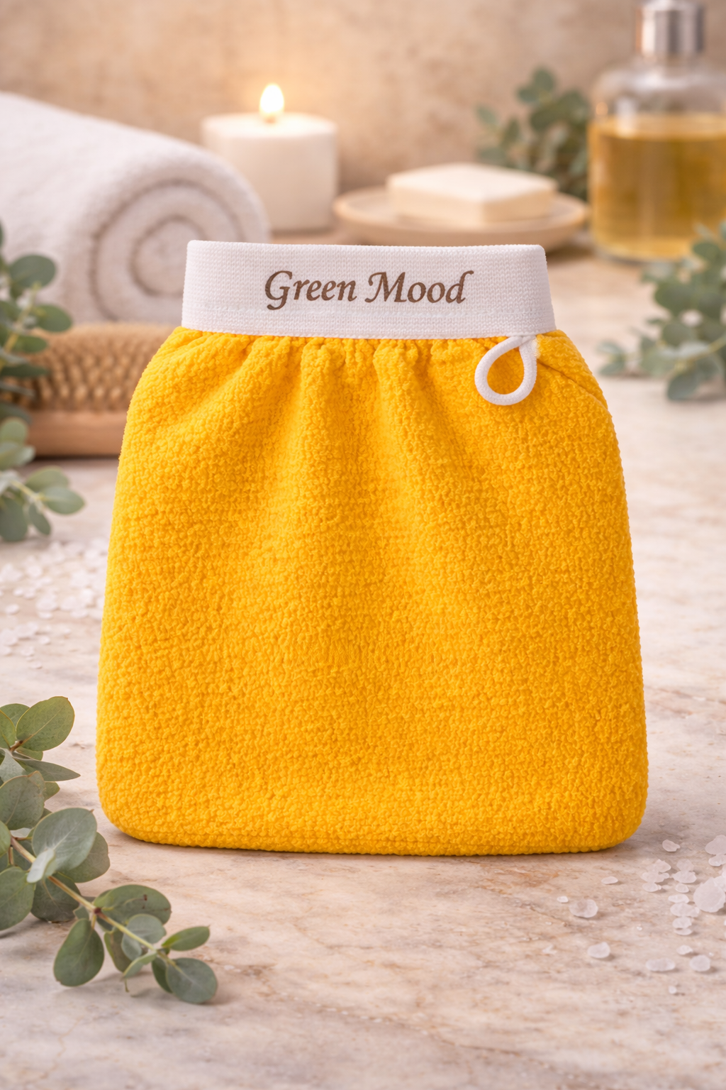 Green Mood Kessa exfoliating glove for Moroccan hammam exfoliation