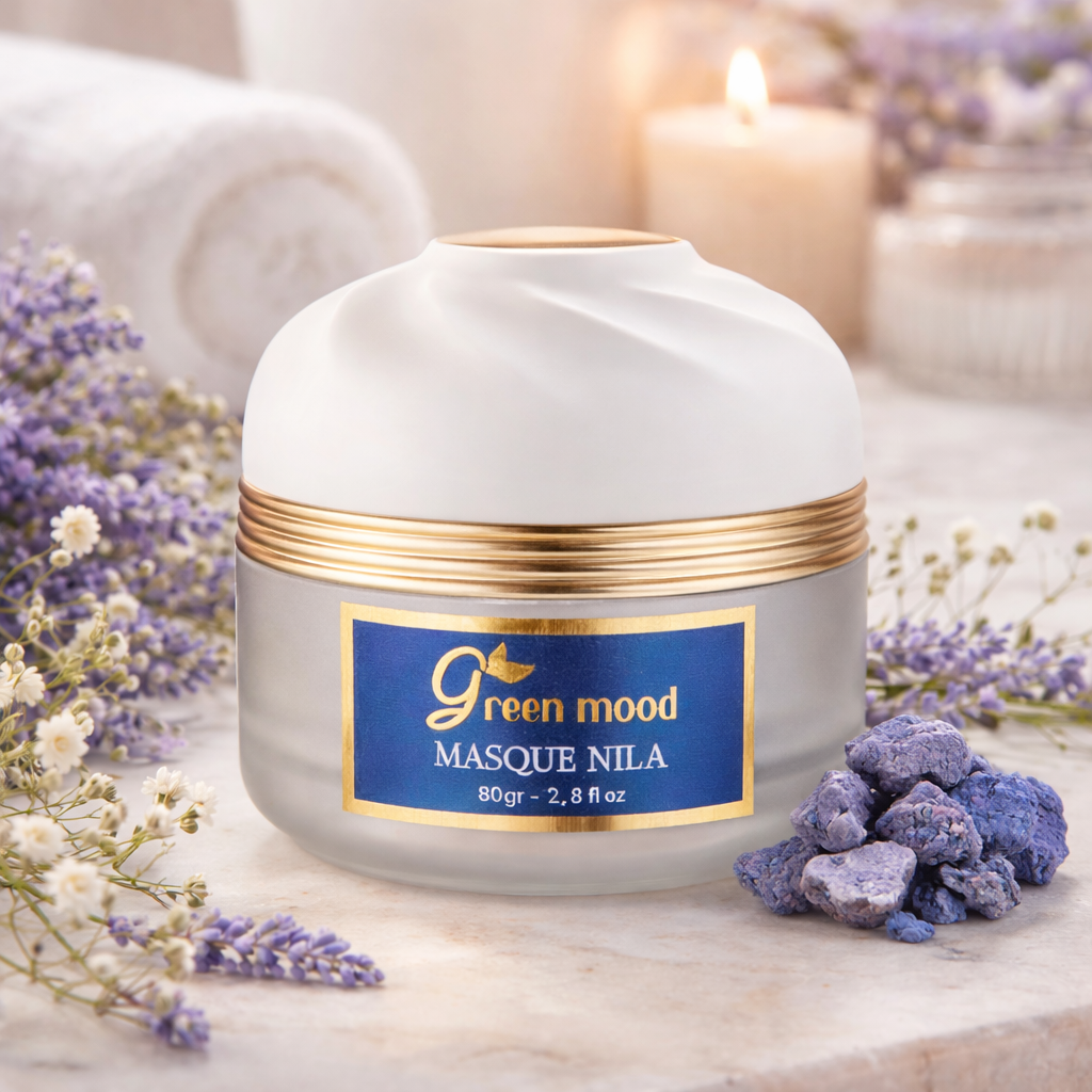 Green Mood Nila mask natural blue clay for brightening hammam ritual