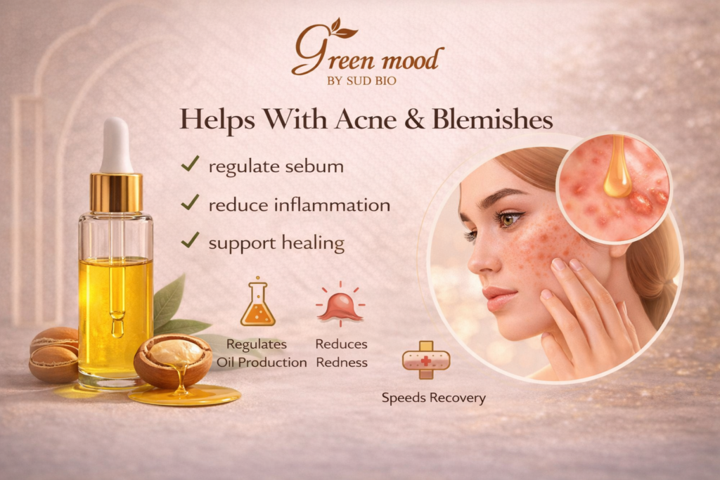 argan oil for skin acne and sensitive skin soothing effect