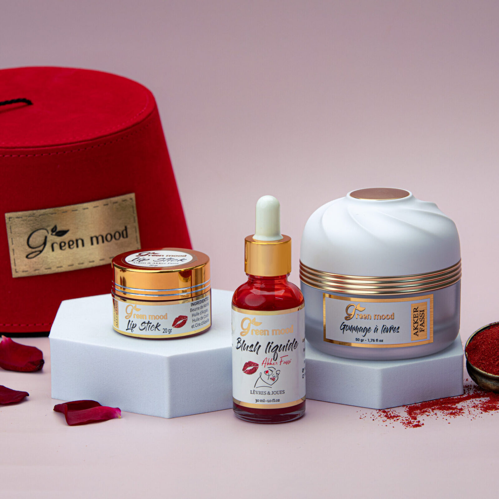 Aker Fassi - Routine Complete Routine Complète Aker Fassi - pack Green Mood - soins lèvres et teint naturels