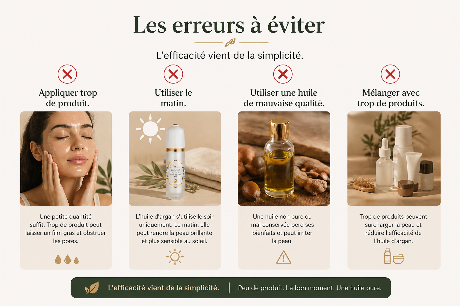 huile argan erreurs à éviter routine soir soin visage naturel Green Mood