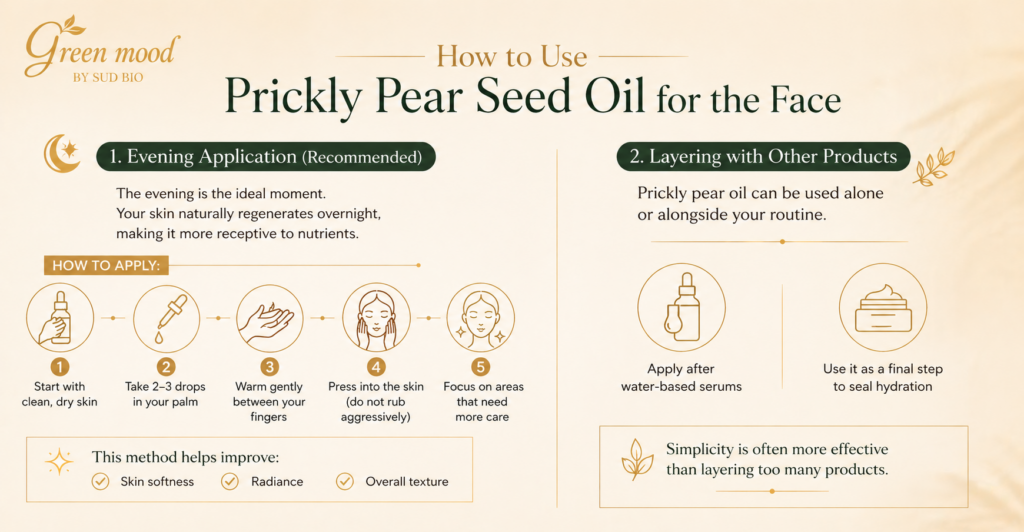 how to use prickly pear seed oil for face application Green Mood