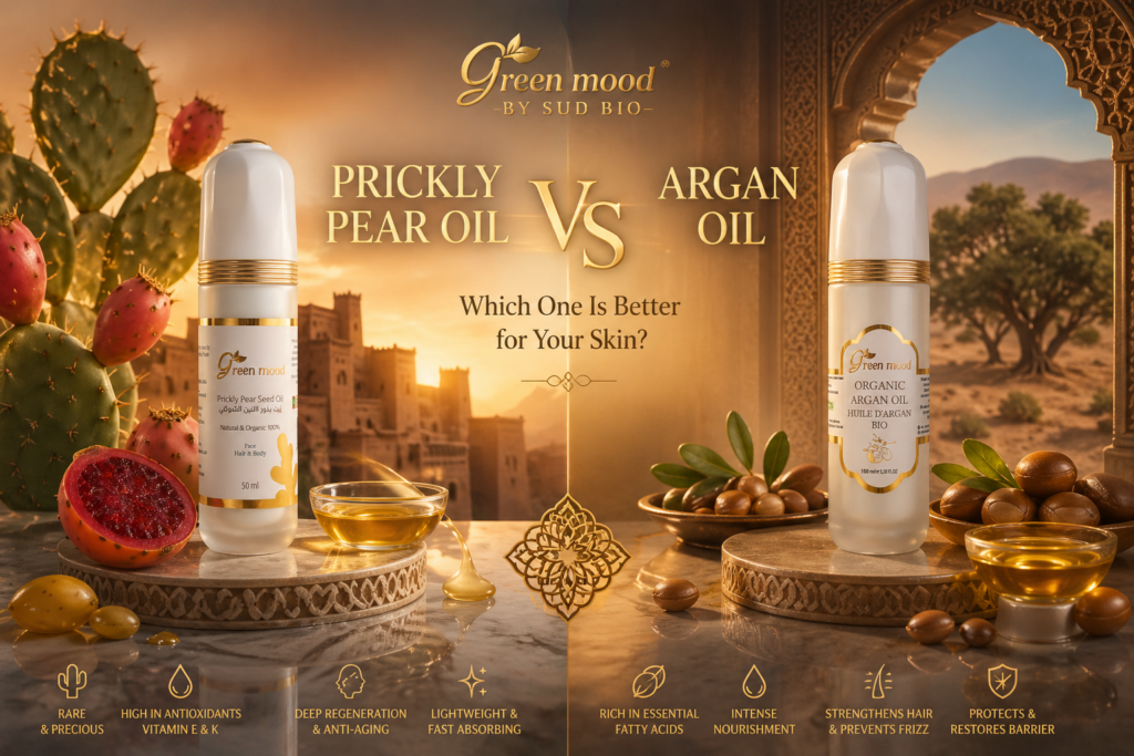 prickly pear oil vs argan oil comparison texture