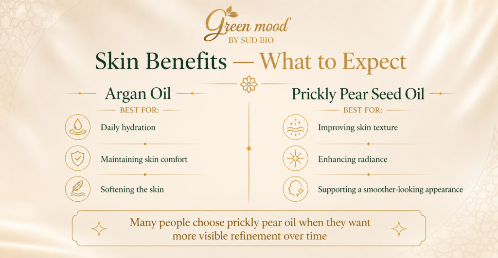 skins benefits of prickly pear oil and argan oil - comparaison