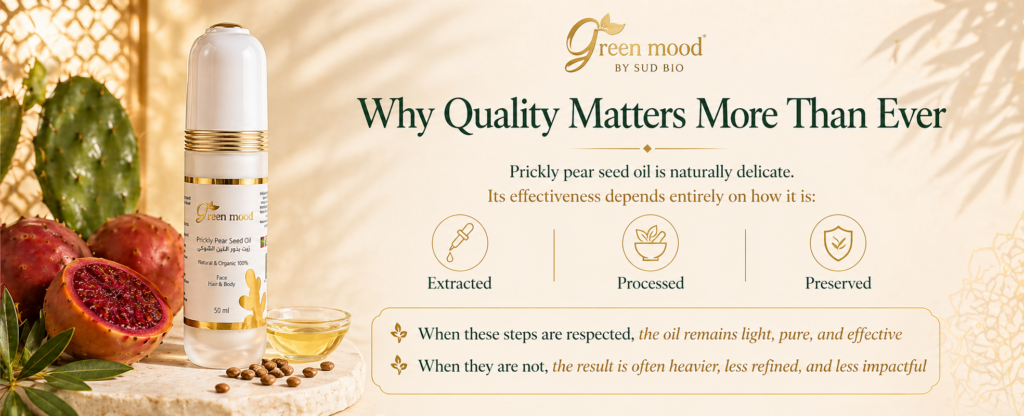 best prickly pear oil -
why quality matter for prickly seed oil - green mood