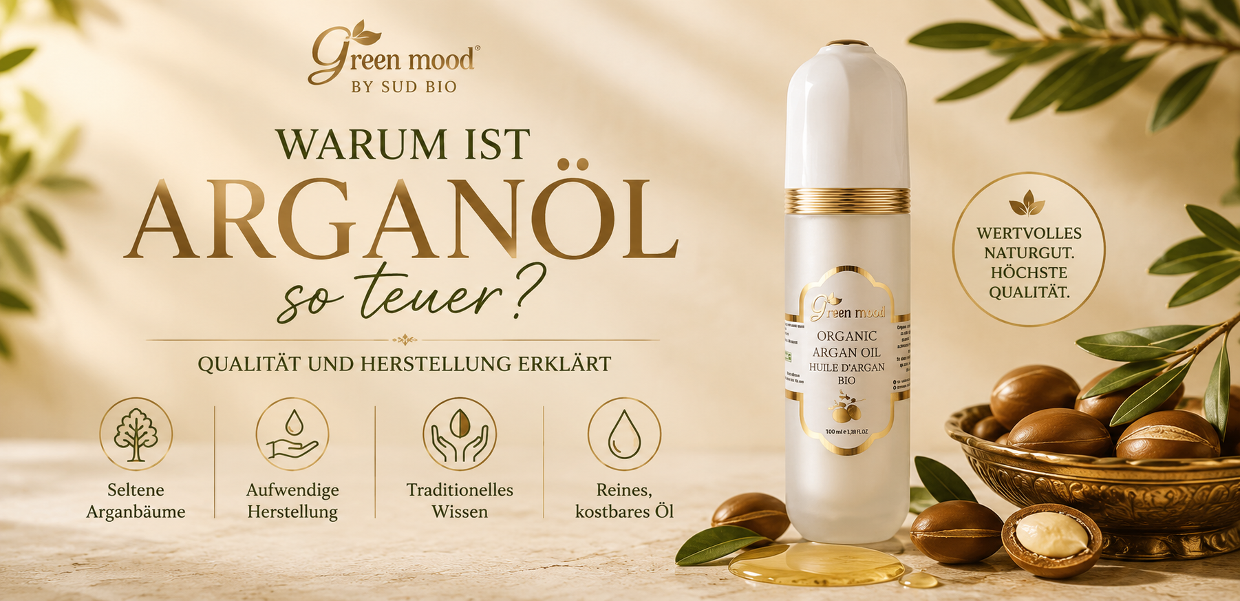 Warum ist Arganöl so teuer — Bio-Arganöl von Green Mood aus Marokko